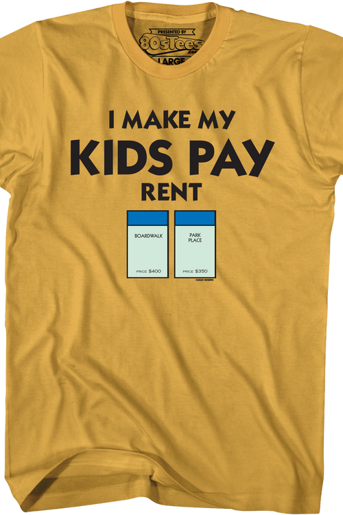 I Make My Kids Pay Rent Monopoly T-Shirtmain product image