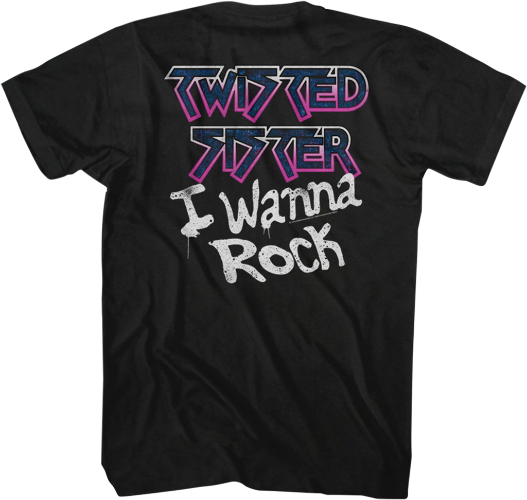 I Wanna Rock Twisted Sister T-Shirt: Twisted Sister Mens T-Shirt I Wanna Rock Twisted Sister T-Shirt: Twisted Sister Mens T-Shirt