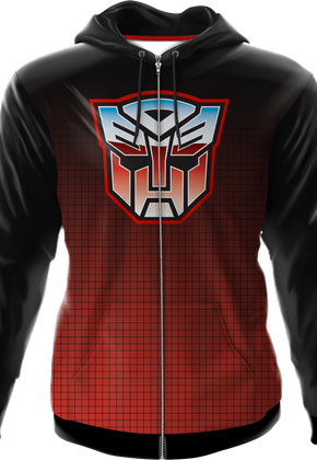 Icon Fade Activewear Autobot Transformers Premium Zippered Hooded Jacket