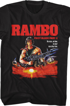 Illustrated Poster First Blood Part II Rambo T-Shirt