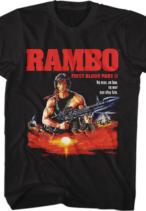 Illustrated Poster First Blood Part II Rambo T-Shirt