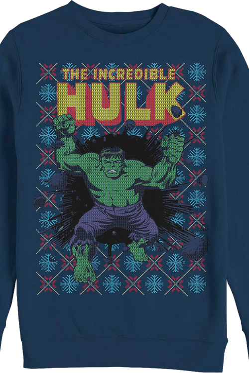 Incredible Hulk Faux Ugly Christmas Sweater Marvel Comics Sweatshirtmain product image
