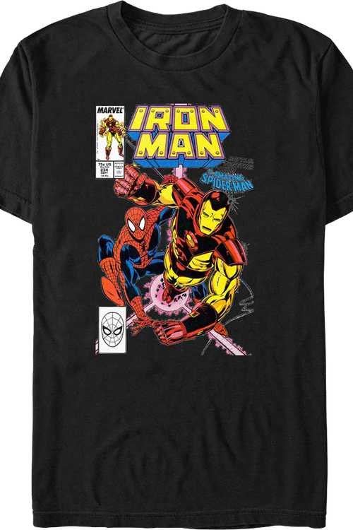 Iron Man And Spider-Man Comic Book Cover Marvel Comics T-Shirtmain product image