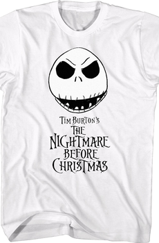 Jack Skellington Head Nightmare Before Christmas T-Shirt