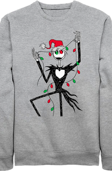 Jack Skellington Lights Nightmare Before Christmas Sweatshirt