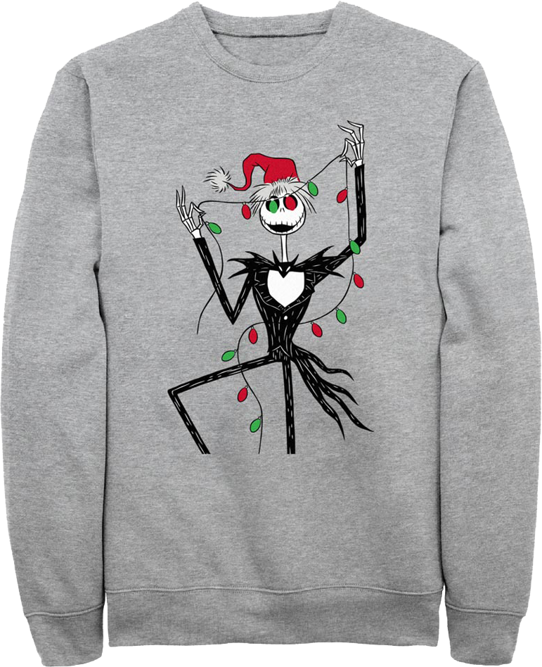 Jack Skellington Lights Nightmare Before Christmas Sweatshirt
