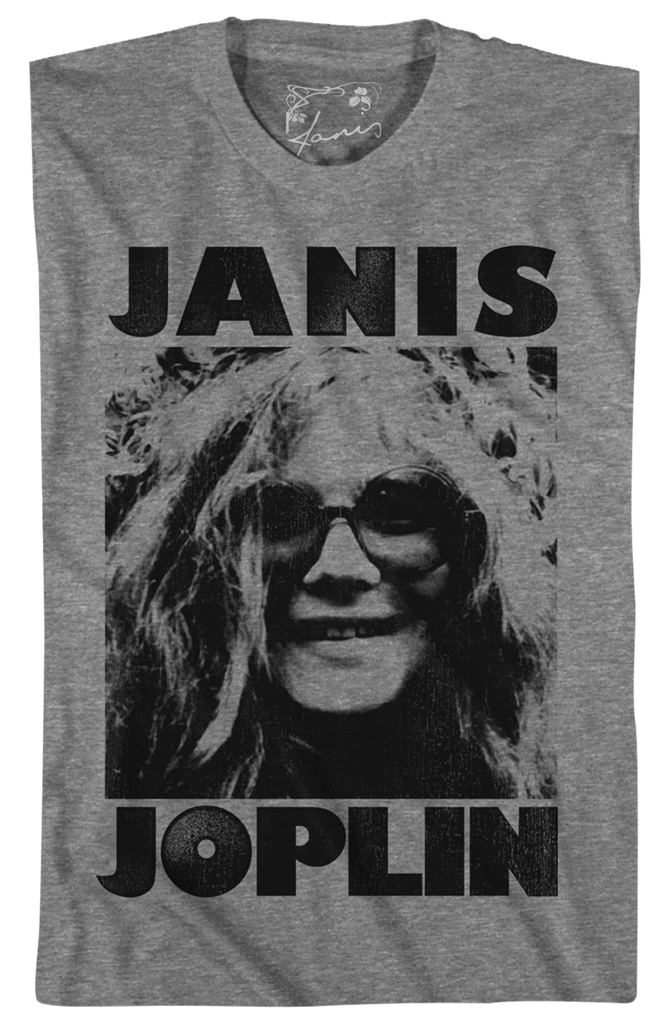 T-shirt Janis Joplin Noir Avec Album - Taille XL, Coton, Unisexe, Sans étiquettes (neuf)