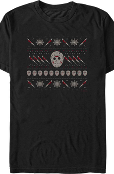 Jason Faux Ugly Christmas Sweater Friday the 13th T-Shirt