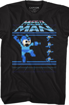 Jumping and Running Mega Man T-Shirt