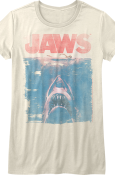 Womens Distressed Movie Poster Jaws Shirt
