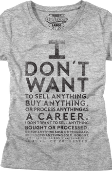 Womens Lloyd Dobler I Don't Want To Sell Anything Say Anything Shirt