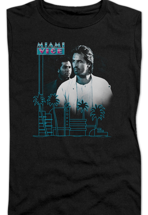Ladies Palm Trees Miami Vice Shirt