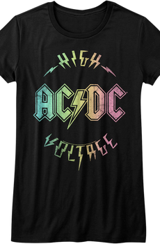 Womens Rainbow High Voltage ACDC Shirt