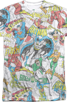 Justice League Front & Back Collage DC Comics T-Shirt