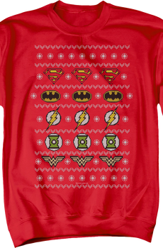 Justice League Ugly Faux Knit DC Comics Sweatshirt