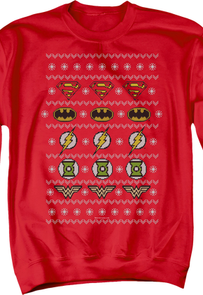 Justice League Ugly Faux Knit DC Comics Sweatshirt