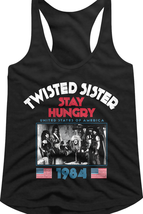 Ladies 1984 Stay Hungry Tour Twisted Sister Racerback Tank Topmain product image