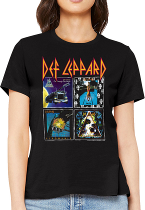 Womens Album Covers Collage Def Leppard Shirt