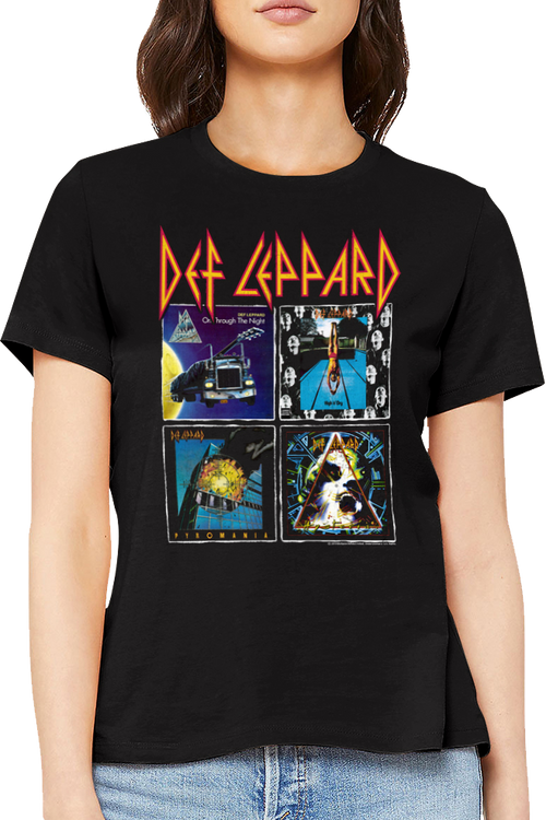 Womens Album Covers Collage Def Leppard Shirtmain product image