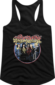 Ladies Band Photo Circle Aerosmith Racerback Tank Top