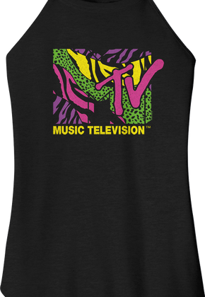 Ladies Colorful Animal Logo MTV Sleeveless Rocker Tank Top