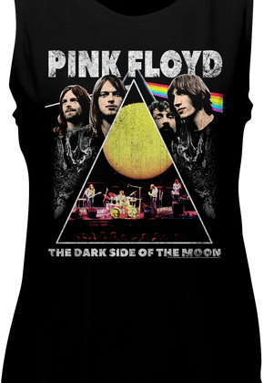 Ladies Dark Side of the Moon Collage Pink Floyd Muscle Tank Top