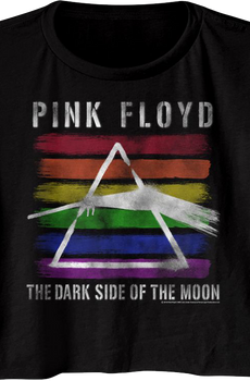 Ladies Rainbow Dark Side of the Moon Pink Floyd Crop Top