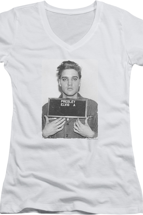 Ladies Discharge Photo Elvis Presley V-Neck Shirtmain product image