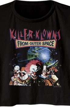 Ladies Distressed Killer Klowns From Outer Space Crop Top