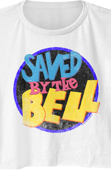 Ladies Distressed Logo Saved By The Bell Crop Top