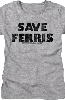 Womens Save Ferris Distressed Ferris Bueller's Day Off Shirt