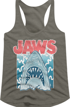 Ladies Distressed Splash Jaws Racerback Tank Top
