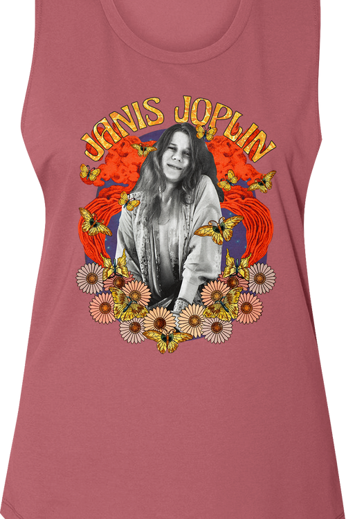 Ladies Flower Power Janis Joplin Muscle Tank Topmain product image