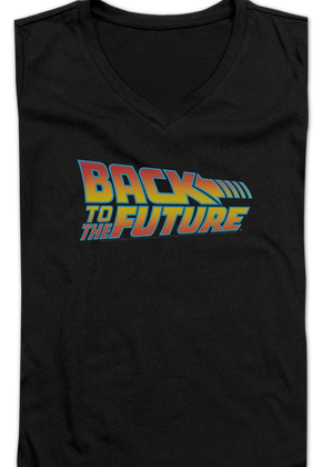 Ladies Logo Back To The Future V-Neck Shirt