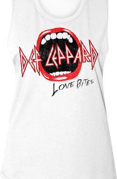 Ladies Distressed Love Bites Def Leppard Muscle Tank Top