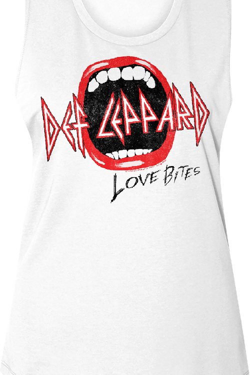 Ladies Distressed Love Bites Def Leppard Muscle Tank Topmain product image