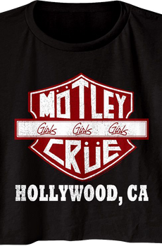 Ladies Motorcycle Logo Motley Crue Crop Top