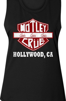 Ladies Motorcycle Logo Motley Crue Muscle Tank Top