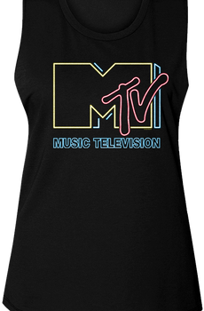 Ladies Neon Logo MTV Muscle Tank Top