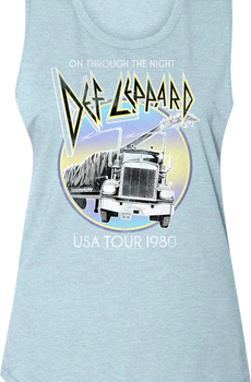 Ladies On Through The Night USA Tour Def Leppard Muscle Tank Top