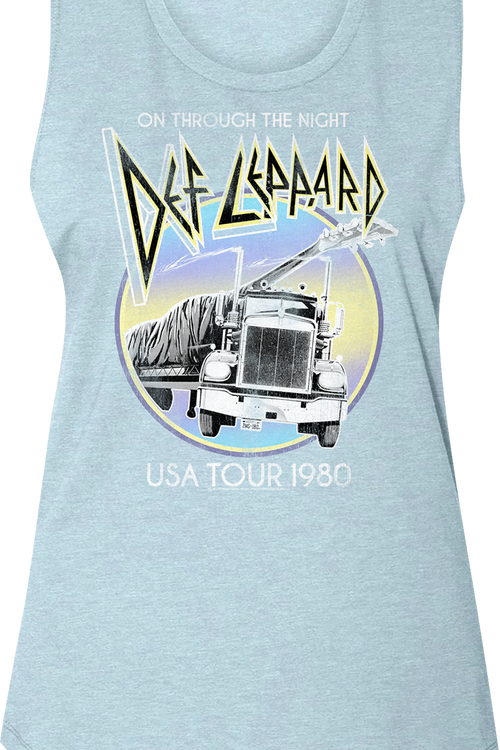 Ladies On Through The Night USA Tour Def Leppard Muscle Tank Topmain product image