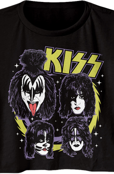 Ladies Outer Space KISS Crop Top