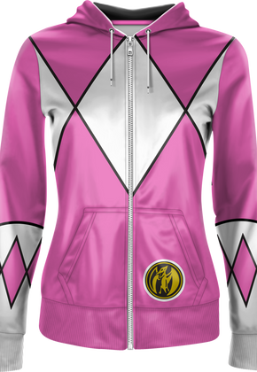 Ladies Pink Ranger Mighty Morphin Power Rangers Costume Hoodie