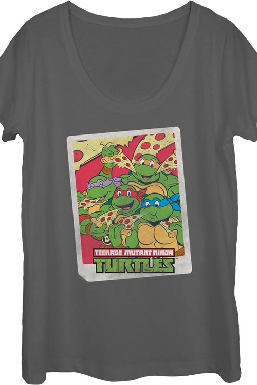 Ladies Pizza Party Teenage Mutant Ninja Turtles Scoopneck Shirtmain product image