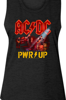 Ladies PWR UP Band Photo ACDC Sleeveless Shirt