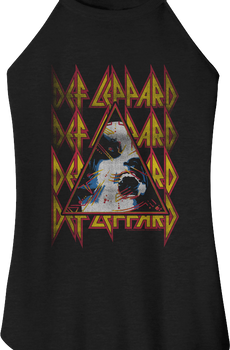 Ladies Retro Hysteria Triangle Def Leppard Sleeveless Rocker Tank Top