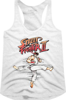 Ladies Ryu Hurricane Kick Street Fighter Racerback Tank Top