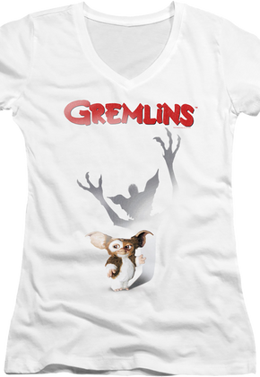 Ladies Shadow Poster Gremlins V-Neck Shirt