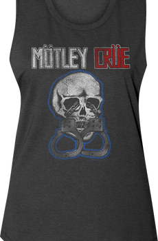 Ladies Skull And Handcuffs Motley Crue Muscle Tank Top