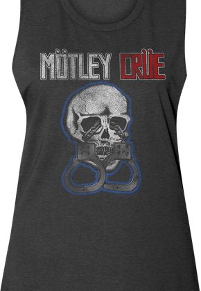 Ladies Skull And Handcuffs Motley Crue Muscle Tank Top